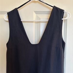 COS LYOCELL-LINEN LONG DRESS WITH SQUARE NECK